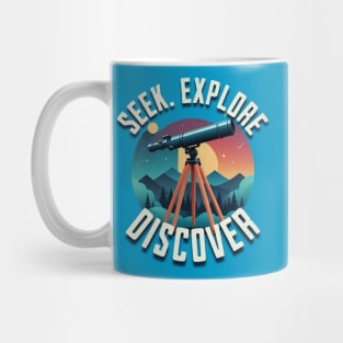 Galactic Explorer: Antique Telescope Astronomy Mug